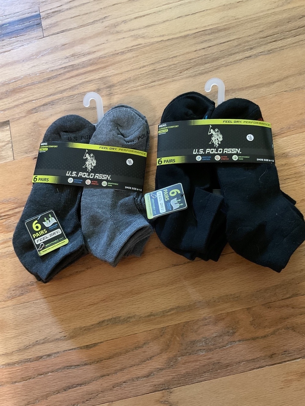 U.S. Polo Assn. Men's Cushion Comfort Low Cut Socks 12 Pairs Shoe Size 6-12